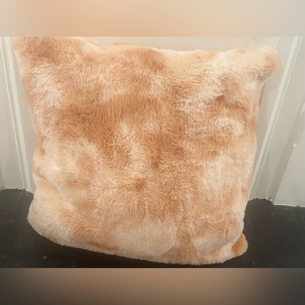 Fluffy Pink Faux Fur Throw Pillow | Anthropologie